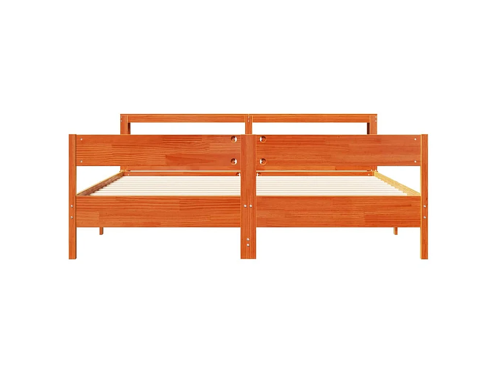 Cama sem colchão 180x200 cm pinho maciço castanho-mel