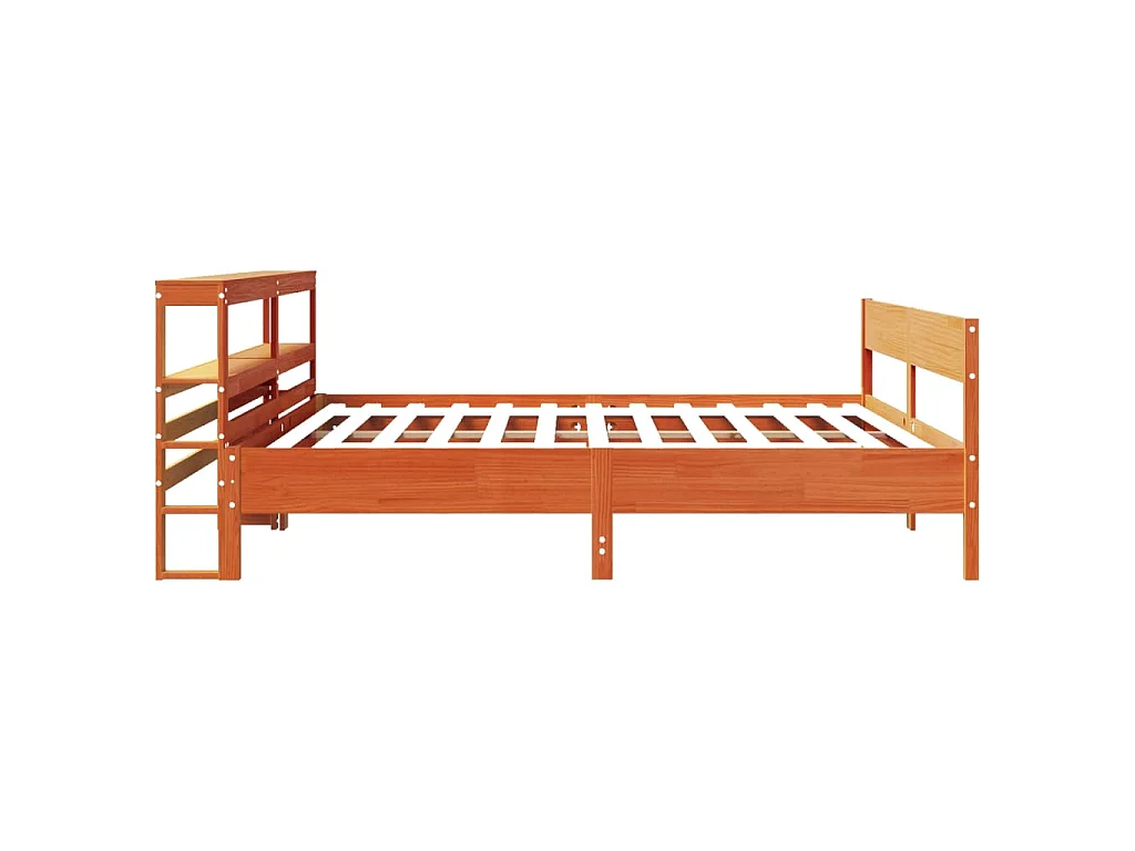 Cama sem colchão 180x200 cm pinho maciço castanho-mel