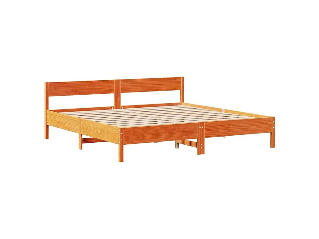 Cama sem colchão 180x200 cm pinho maciço castanho-mel