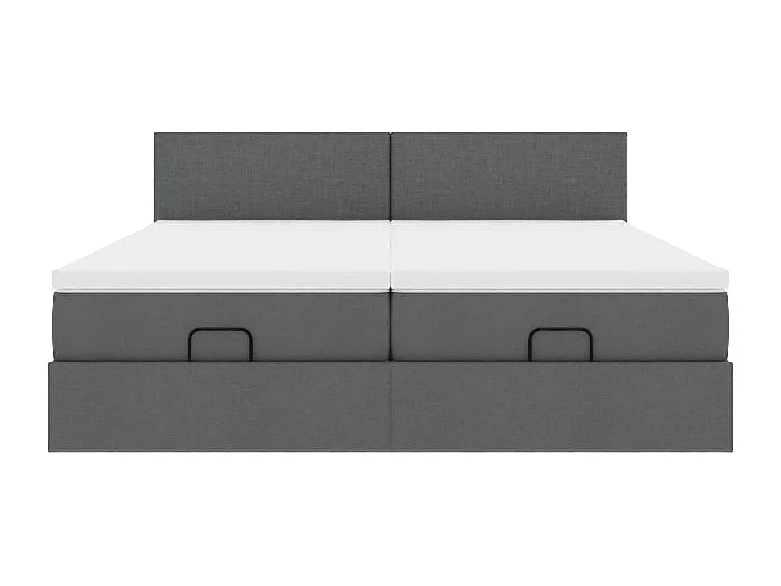Ottoman-Bett mit Matratzen Dunkelgrau 180x200 cm Stoff