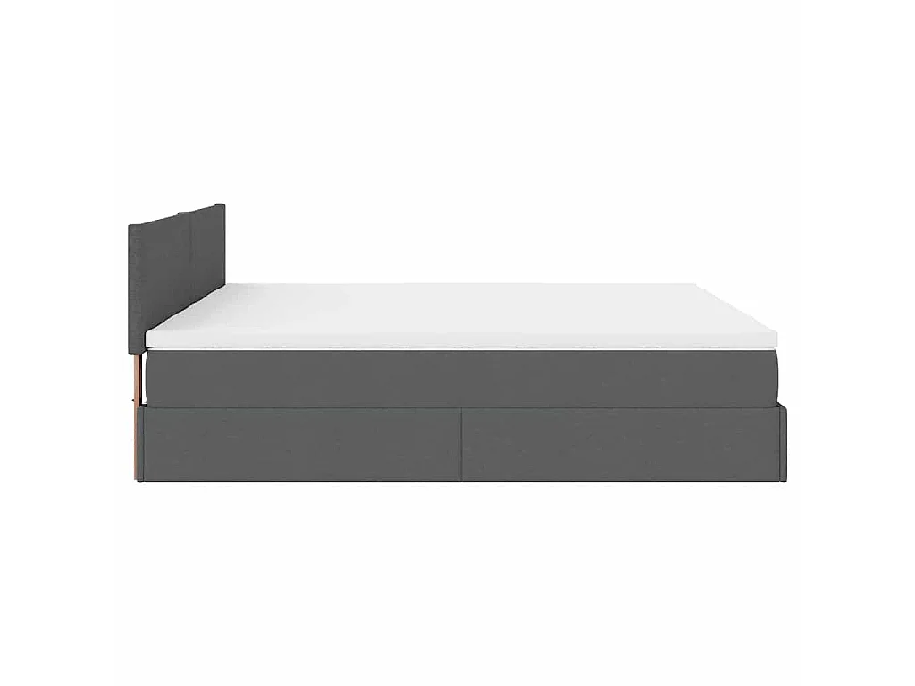 Ottoman-Bett mit Matratzen Dunkelgrau 180x200 cm Stoff