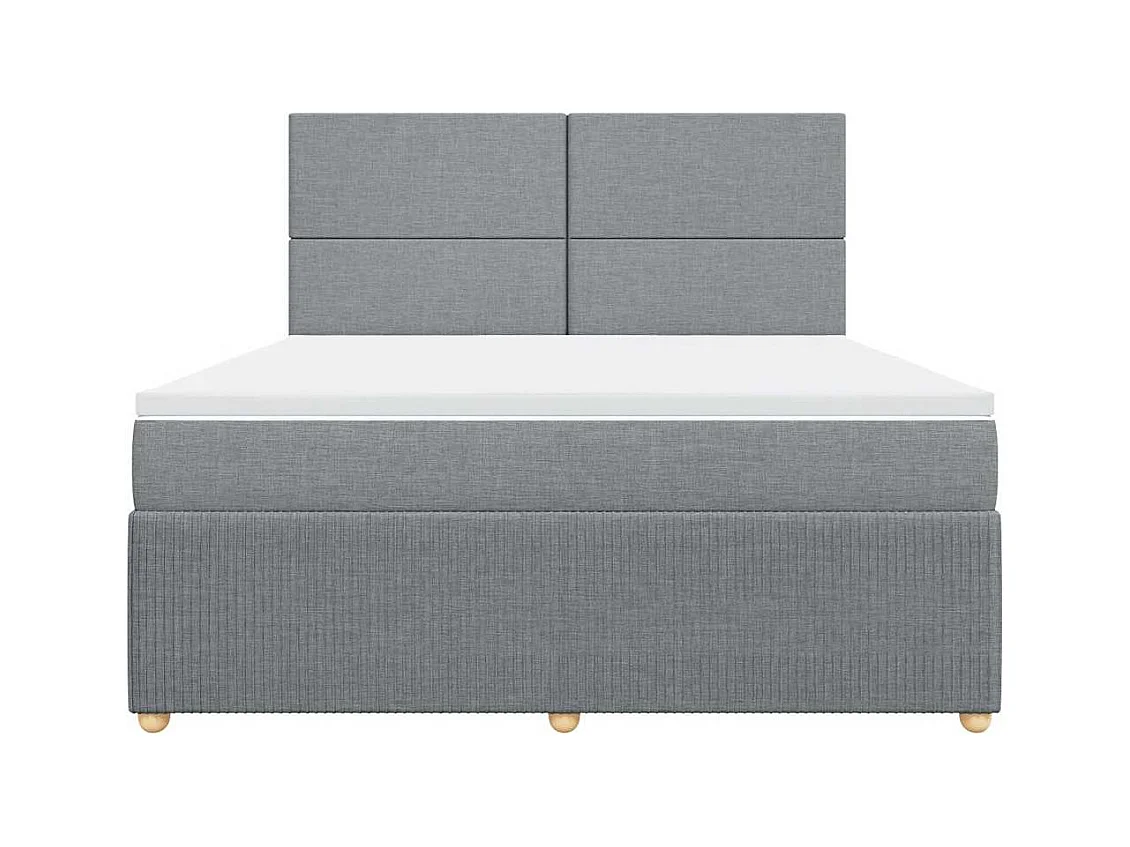 Boxspringbett mit Matratze Hellgrau 180x200 cm Stoff