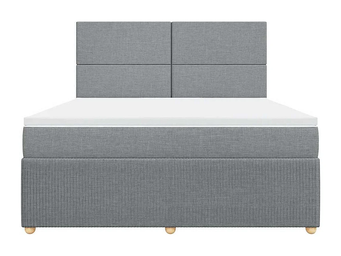 Boxspringbett mit Matratze Hellgrau 180x200 cm Stoff