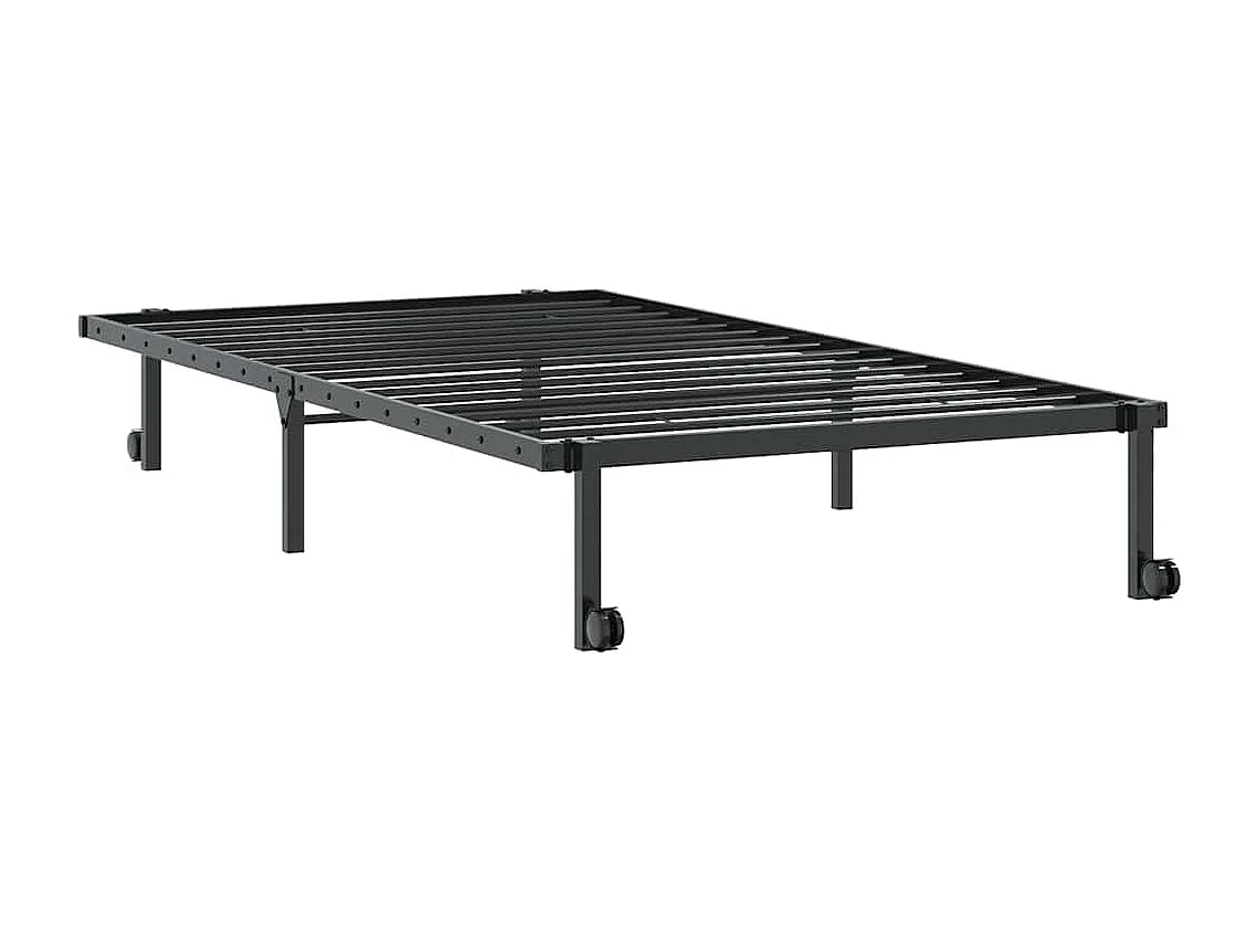 Giroletto senza Materasso Pieghevole Nero 100x200 cm in Acciaio