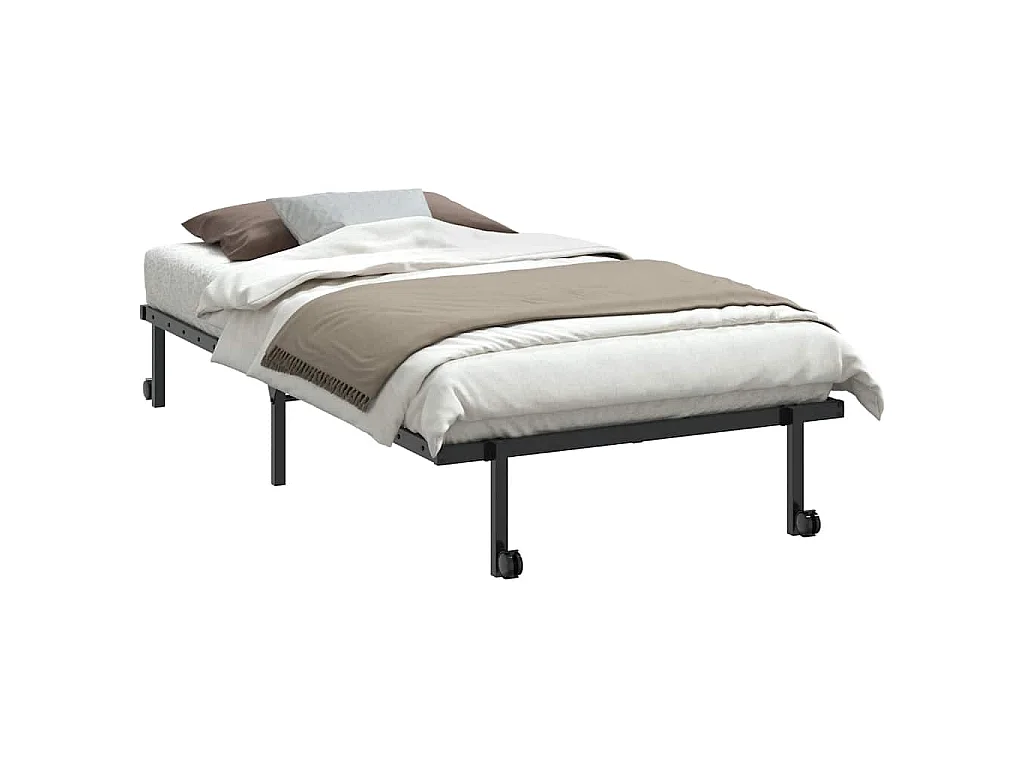 Bedframe zonder matras opvouwbaar 100x200 cm staal zwart