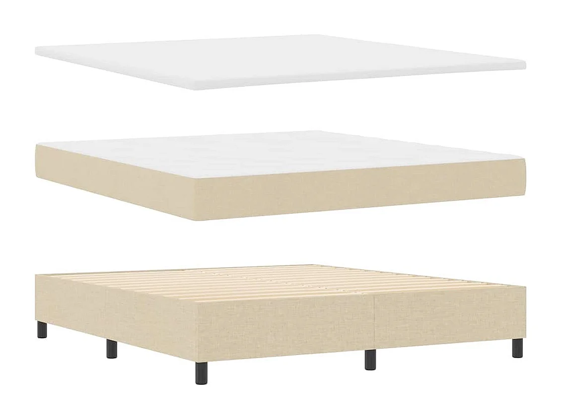 Boxspringbed met matras met hoofdeinde Crème 180 x 200 cm Stof