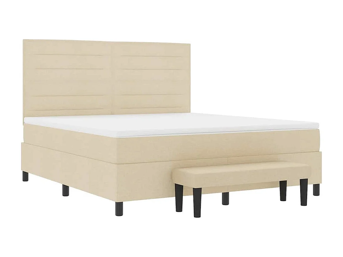 Boxspringbed met matras met hoofdeinde Crème 180 x 200 cm Stof