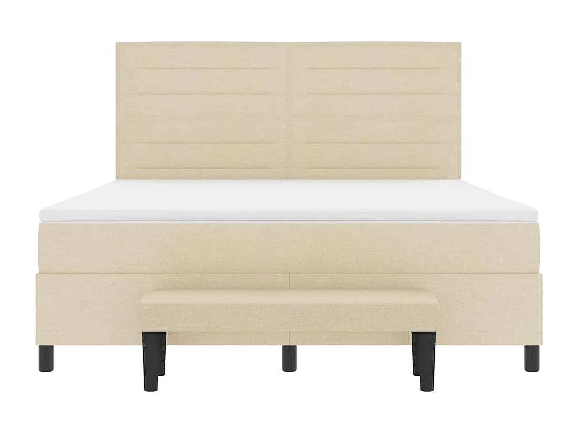 Boxspringbed met matras met hoofdeinde Crème 180 x 200 cm Stof