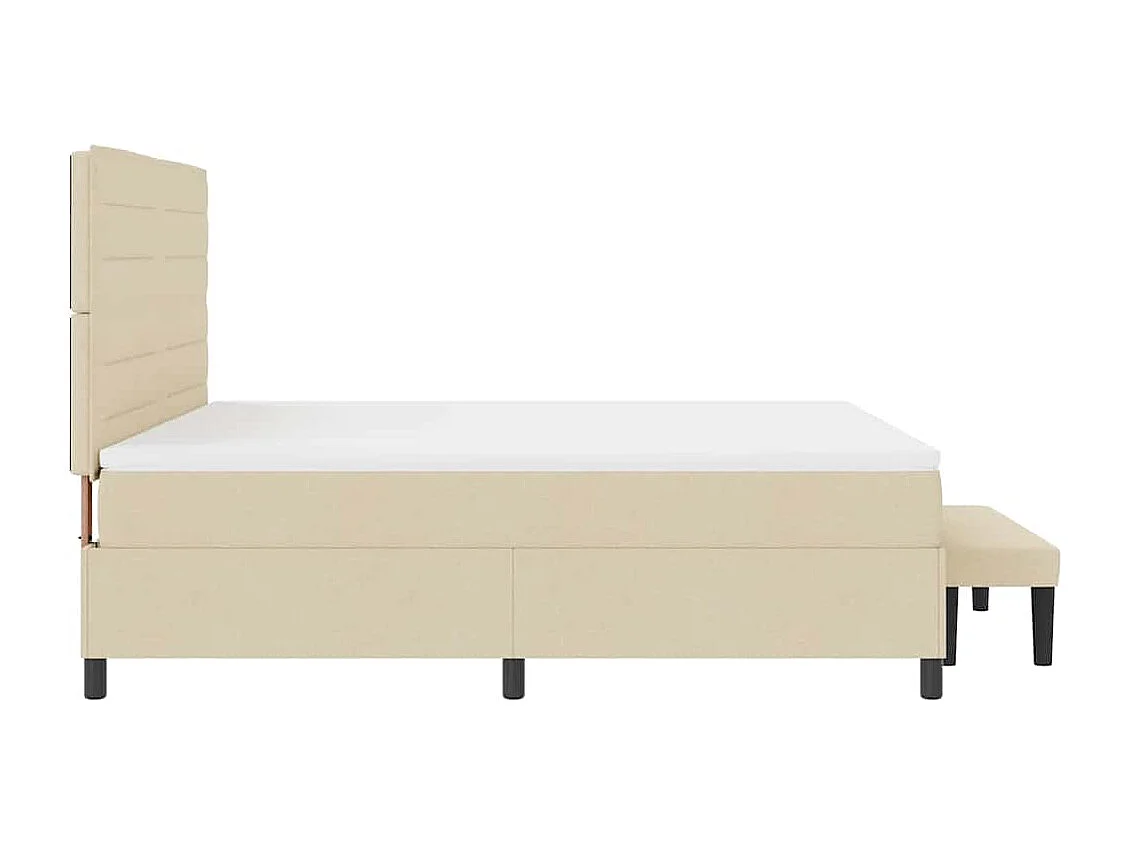 Boxspringbed met matras met hoofdeinde Crème 180 x 200 cm Stof