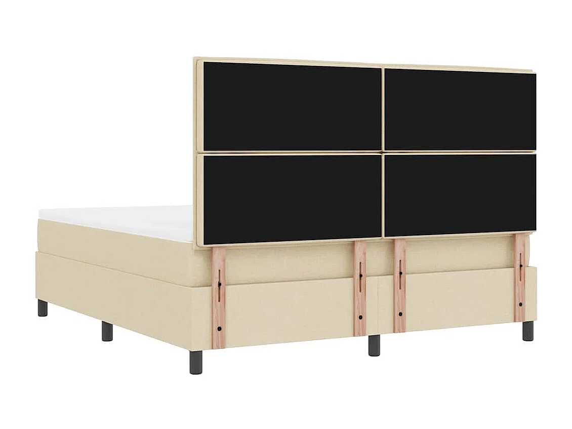 Boxspringbed met matras met hoofdeinde Crème 180 x 200 cm Stof