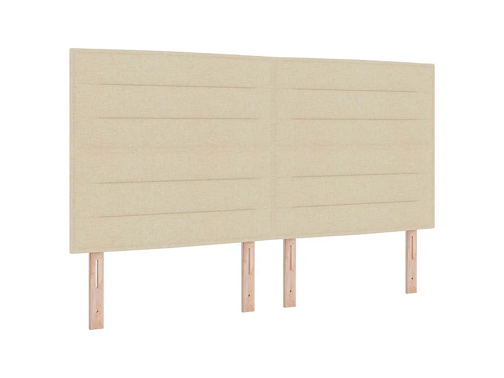 Boxspringbett mit Kissen mit Kopfteil Creme 180 x 200 cm Stoff