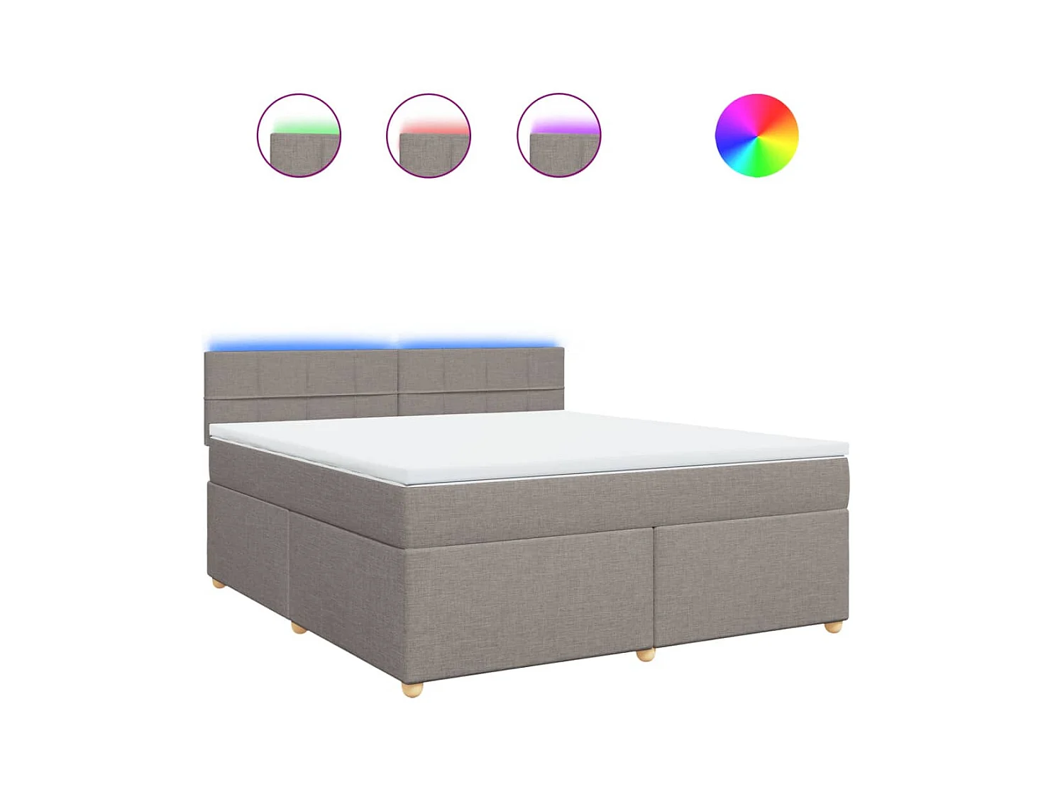 Giroletto a Molle con Materasso Tortora 180x200 cm in Tessuto