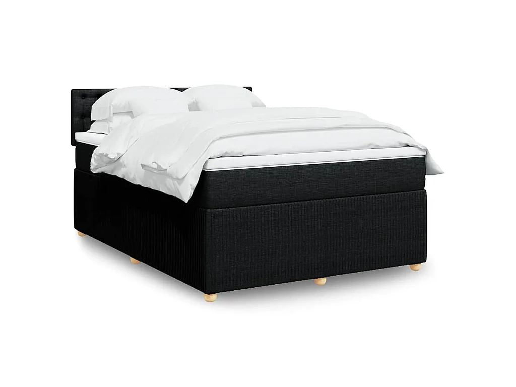 Boxspringbett mit Matratze Schwarz 140x190 cm Stoff