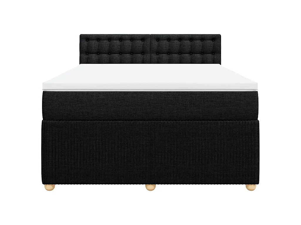 Boxspringbett mit Matratze Schwarz 140x190 cm Stoff
