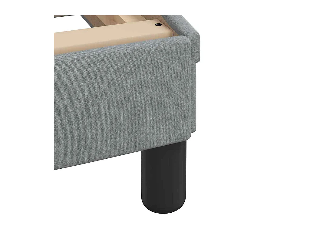 Bett mit Matratze Hellgrau 140x190 cm Stoff