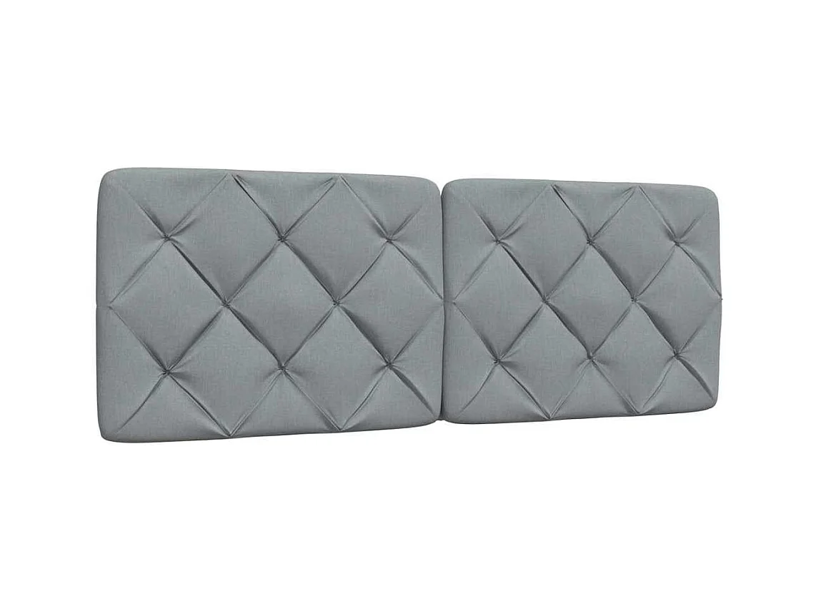 Bett mit Matratze Hellgrau 140x190 cm Stoff