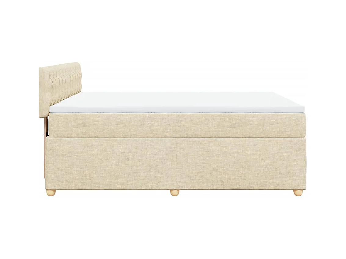 Sommier à lattes de lit avec matelas Crème 140x200 cm Tissu