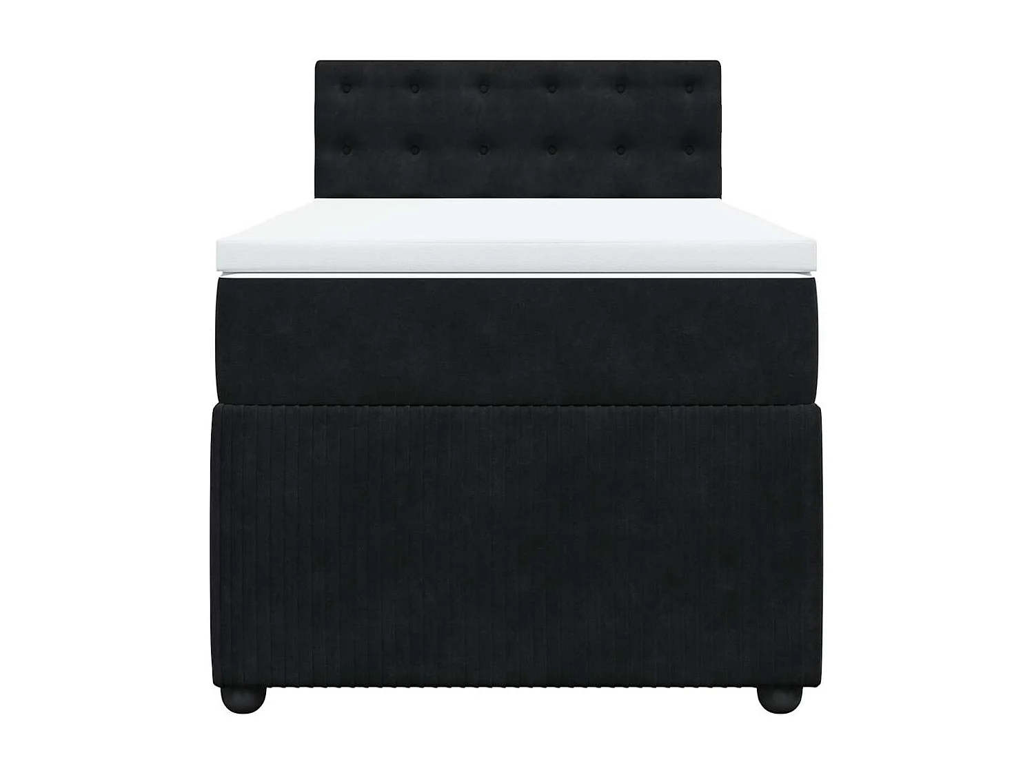 Sommier à lattes de lit avec matelas Noir 90x200 cm Velours