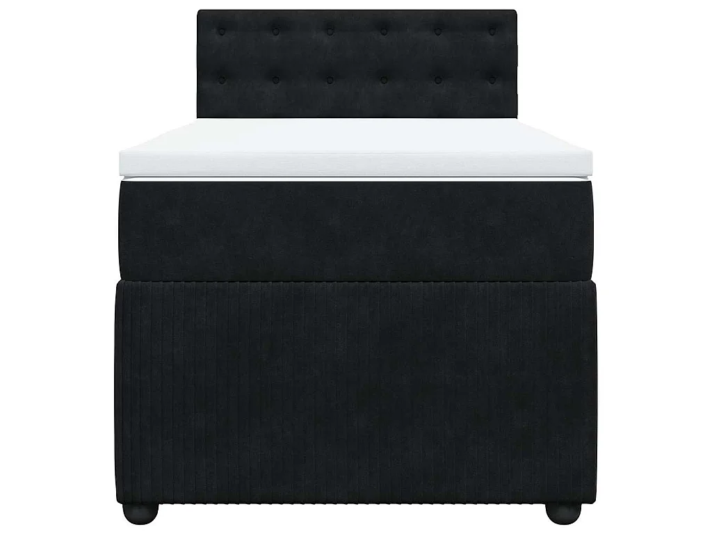 Boxspring met matras fluweel zwart 90x200 cm