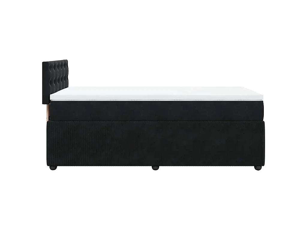 Boxspring met matras fluweel zwart 90x200 cm