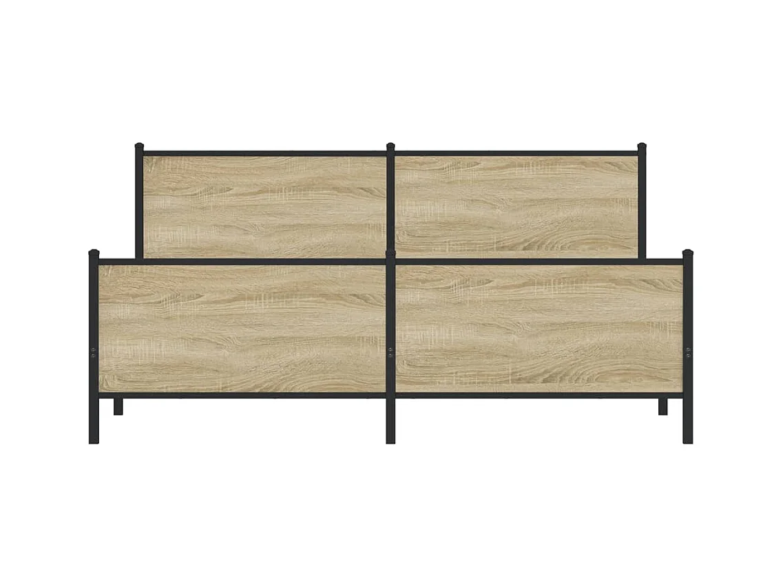 Cadre de lit en métal sans matelas chêne sonoma 180x200 cm