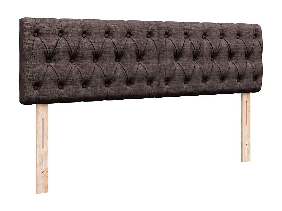 Cadre de lit ottoman avec matelas marron foncé 140x200 cm tissu