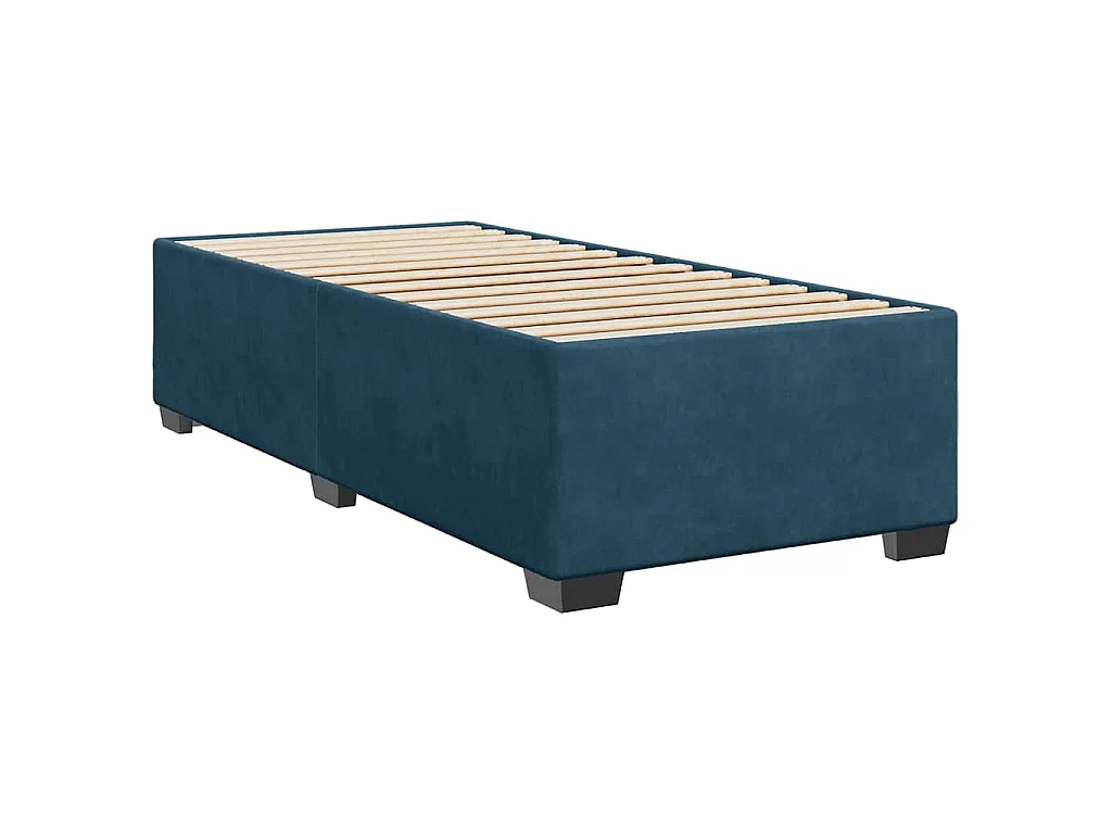 Boxspring met matras fluweel donkerblauw 100x200 cm