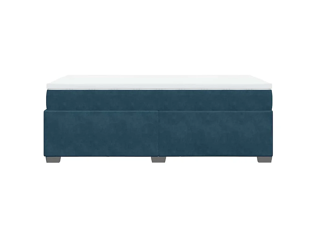 Boxspring met matras fluweel donkerblauw 100x200 cm
