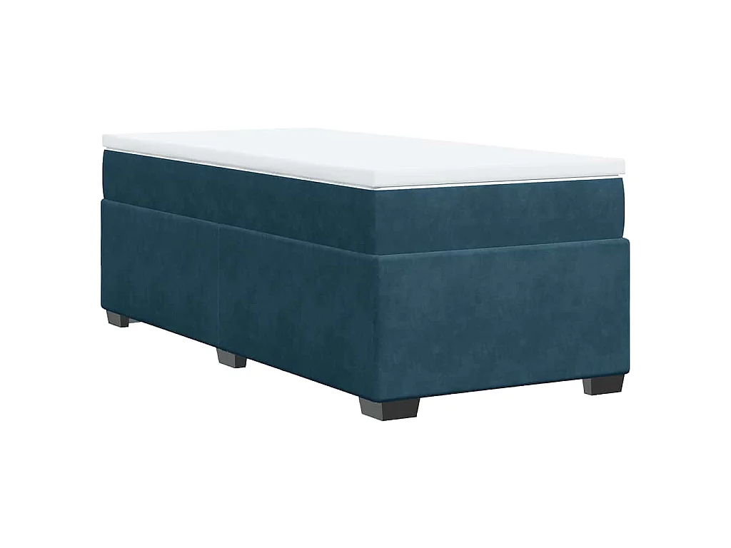 Boxspring met matras fluweel donkerblauw 100x200 cm