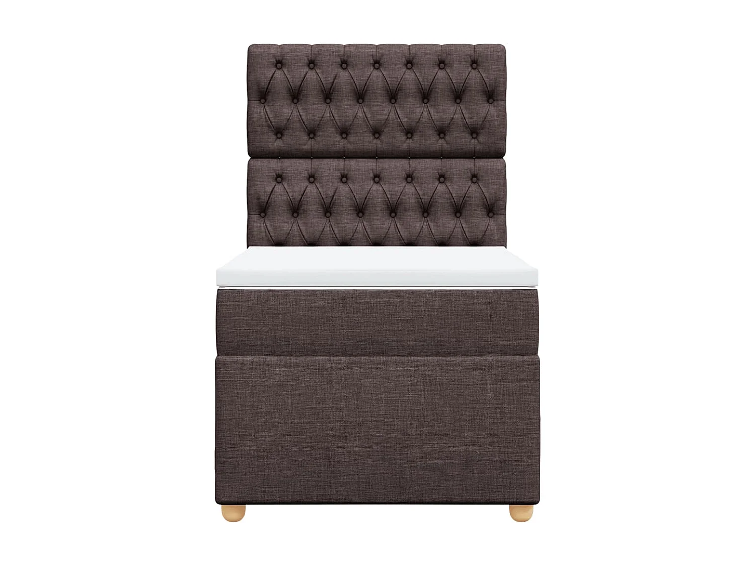 Boxspring met matras stof donkerbruin 90x200 cm