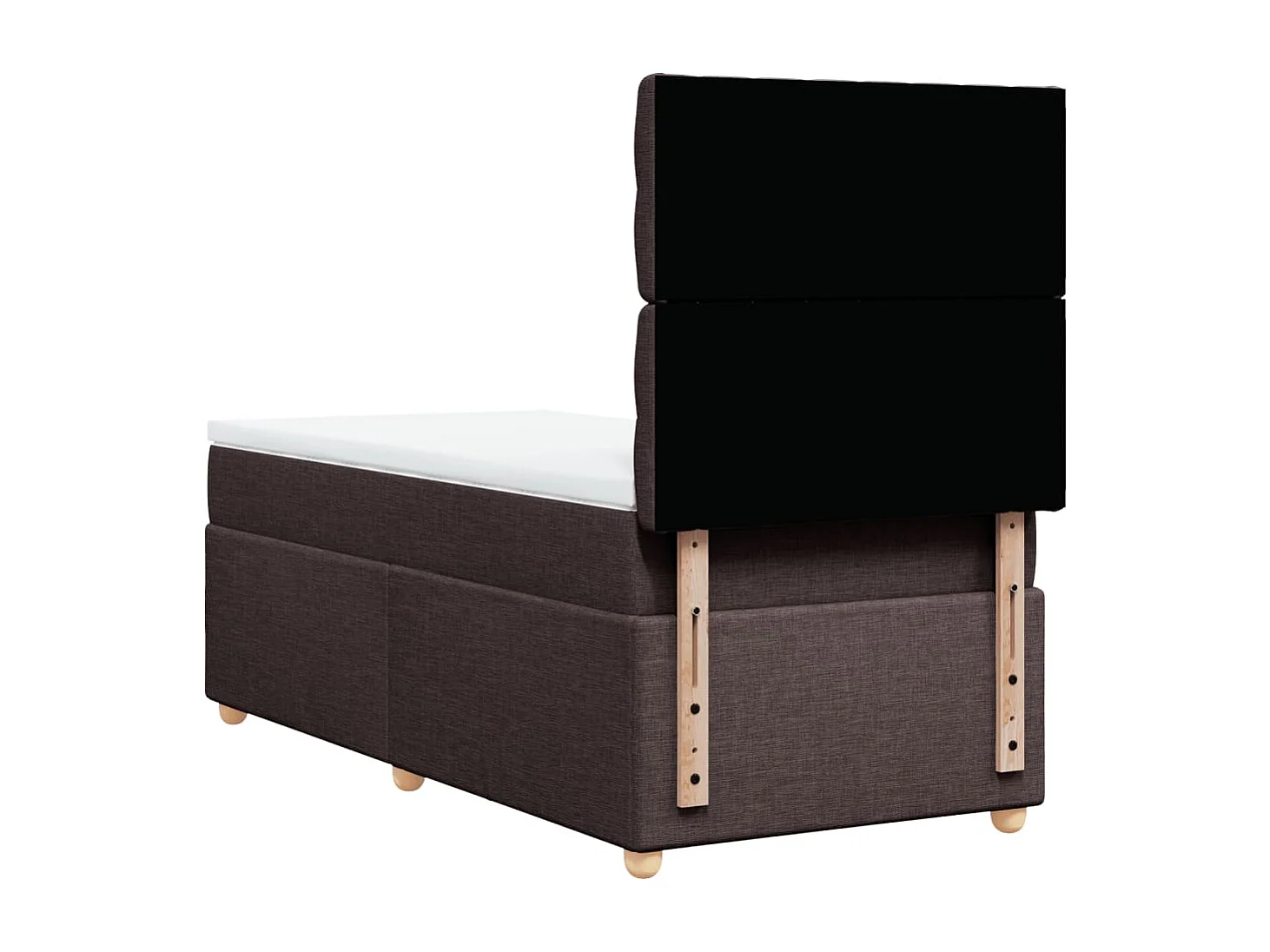 Boxspring met matras stof donkerbruin 90x200 cm