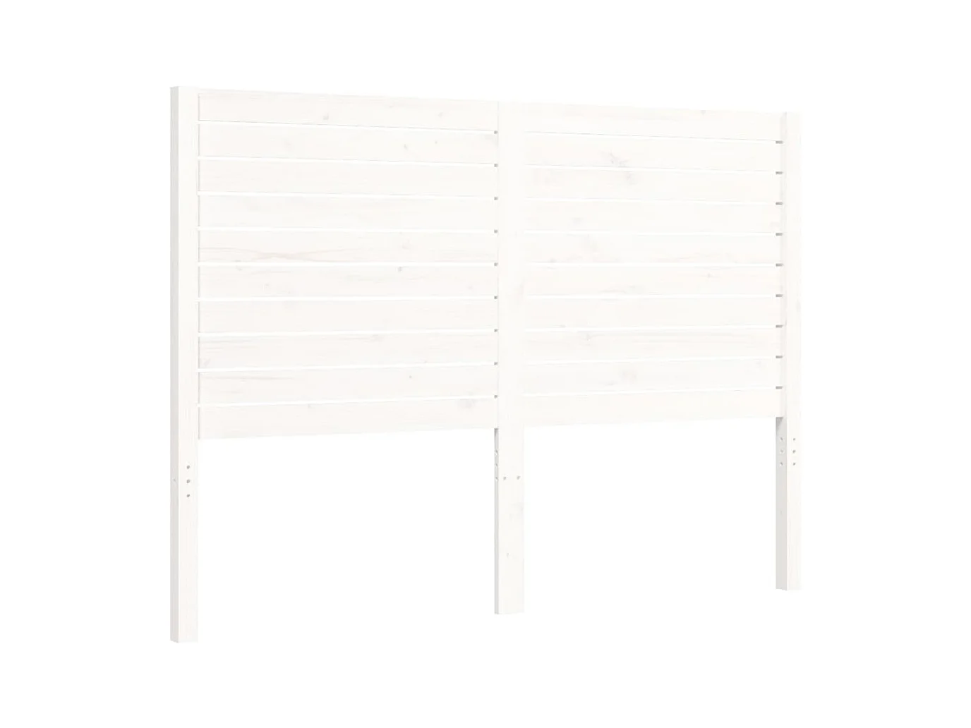 Massivholzbett mit Kopfteil Weiß 140x190 cm