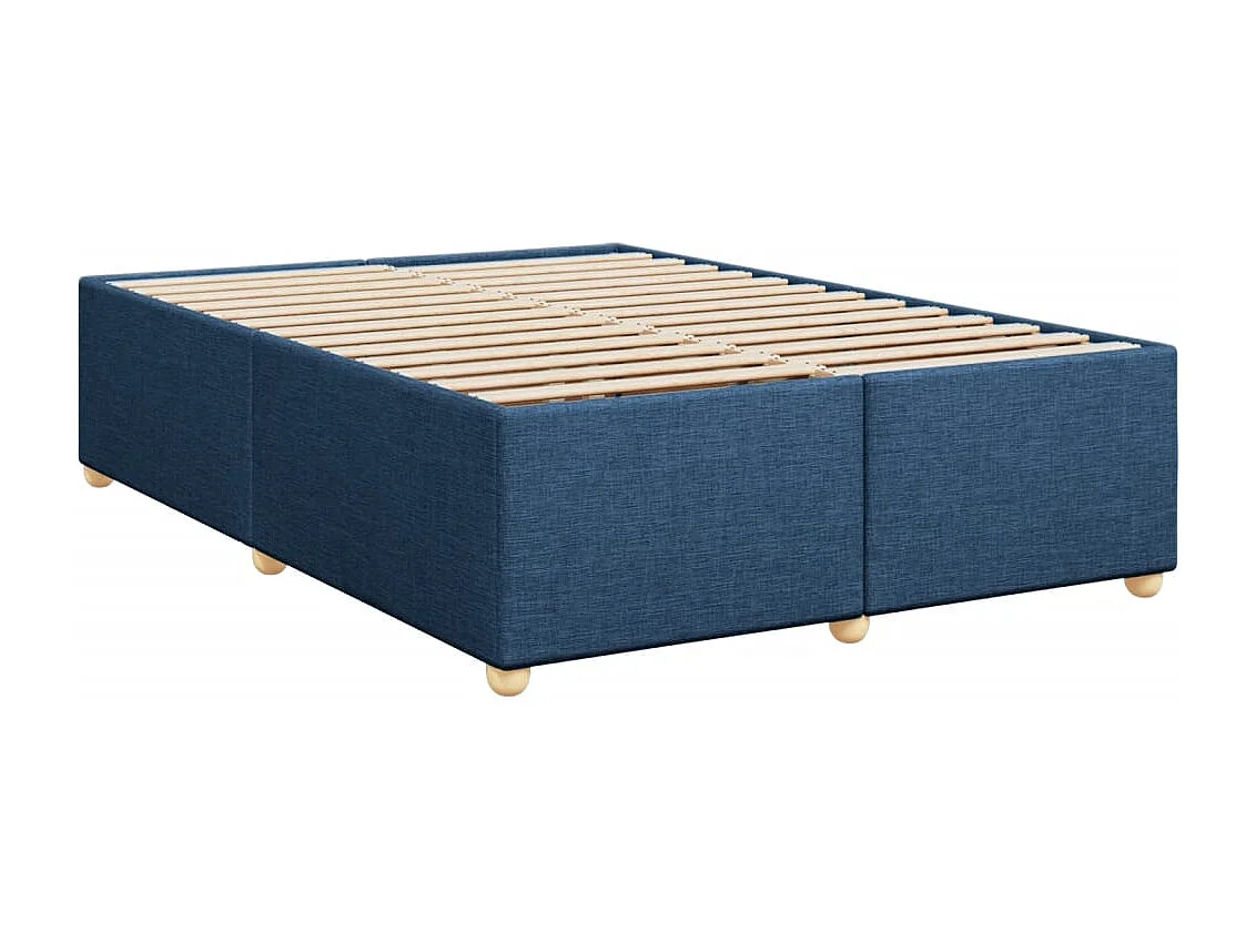 Boxspringbett mit Matratze Blau 140x190 cm Stoff