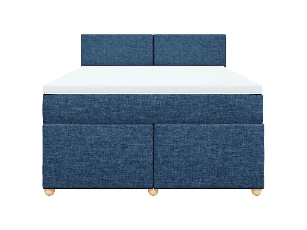 Sommier à lattes de lit avec matelas Bleu 140x190 cm Tissu