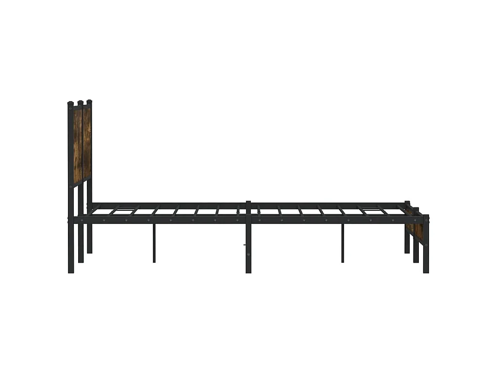 Cadre de lit en métal sans matelas chêne fumé 140x200 cm