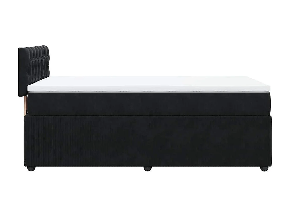 Cama com molas/colchão 90x200 cm veludo preto