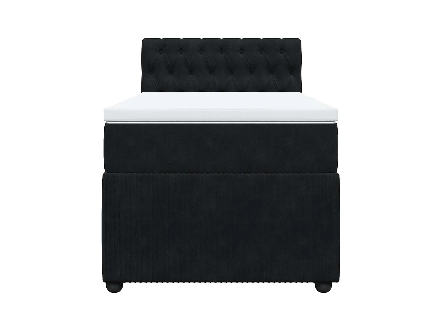 Boxspringbett mit Matratze Schwarz 90x200 cm Samt