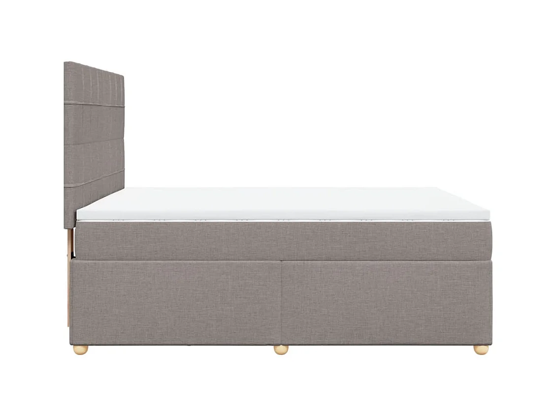 Sommier à lattes de lit avec matelas Taupe 140x200 cm Tissu