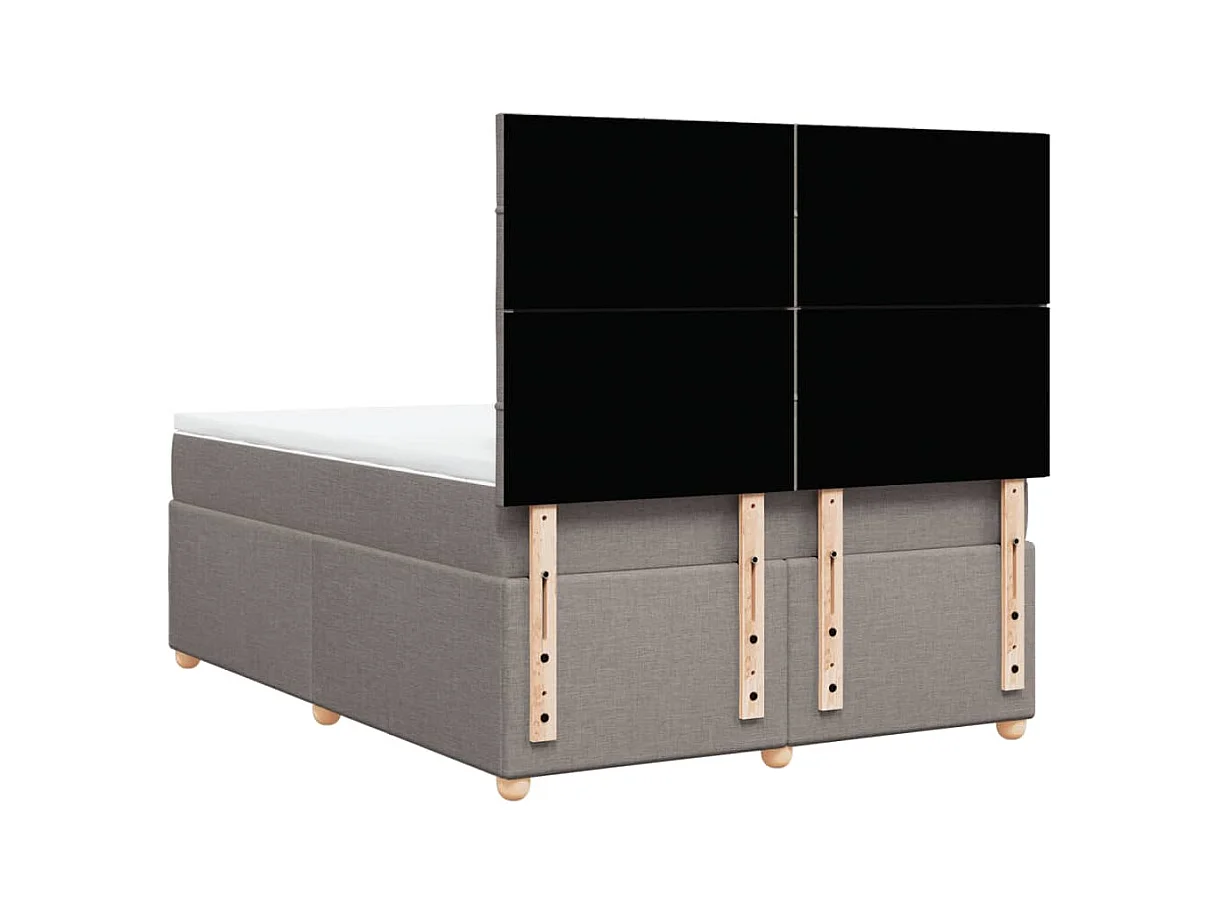 Sommier à lattes de lit avec matelas Taupe 140x200 cm Tissu