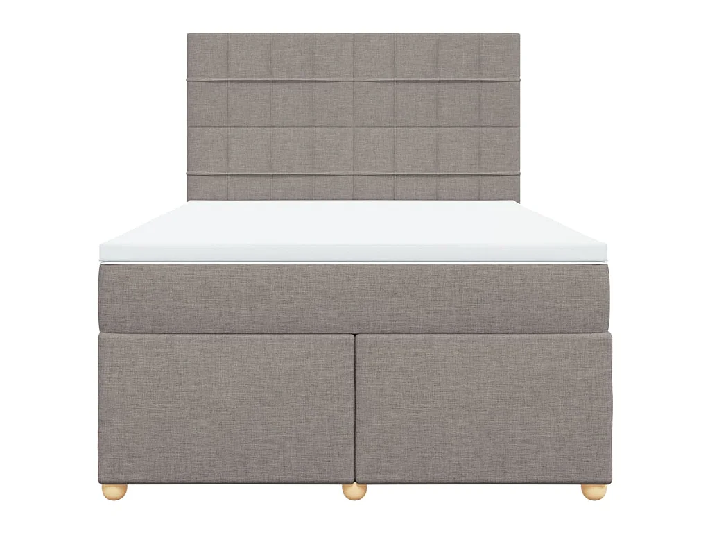 Giroletto a Molle con Materasso Tortora 140x200 cm in Tessuto