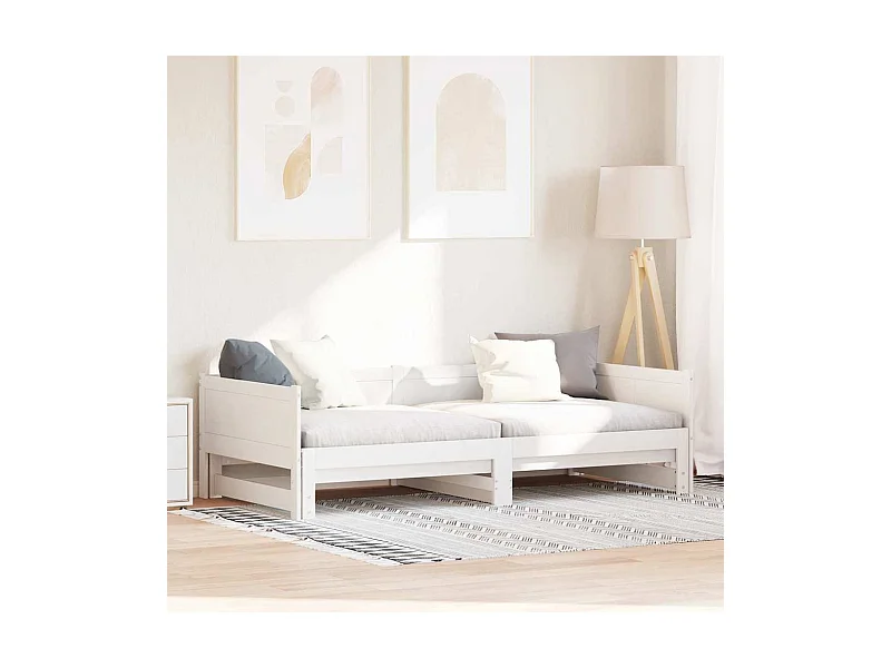 Letto Giorno Estraibile Bianco 180 x 200 cm