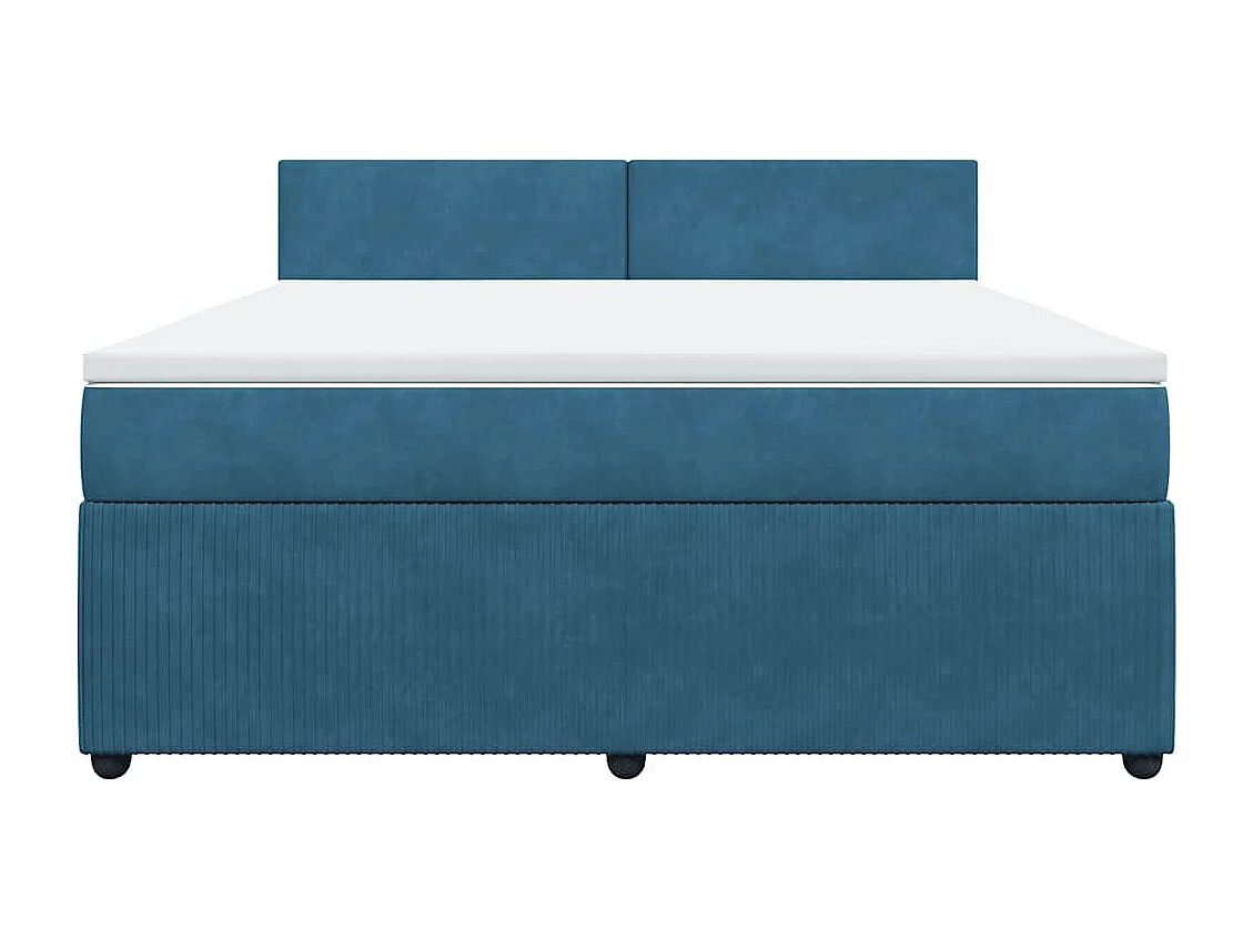 Giroletto a Molle con Materasso Blu 180x200 cm in Velluto