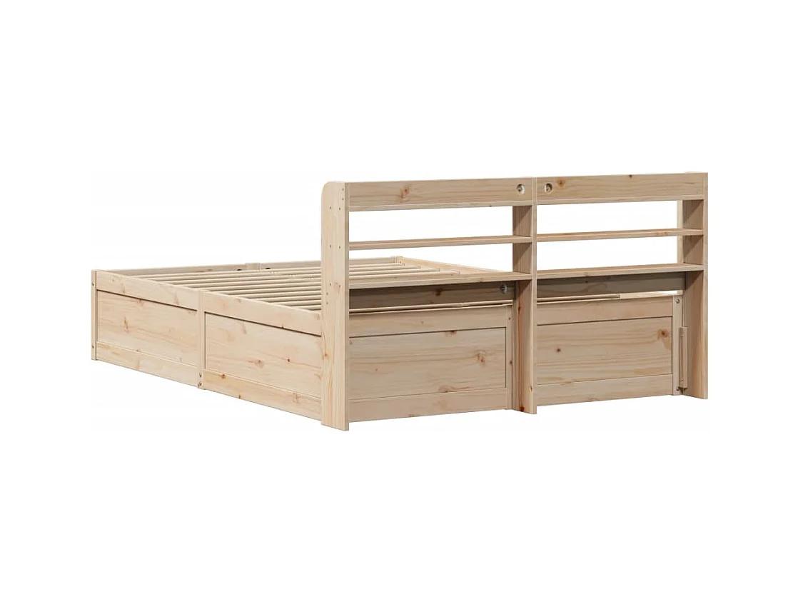 Cadre de lit avec tête de lit 140x190 cm bois de pin massif