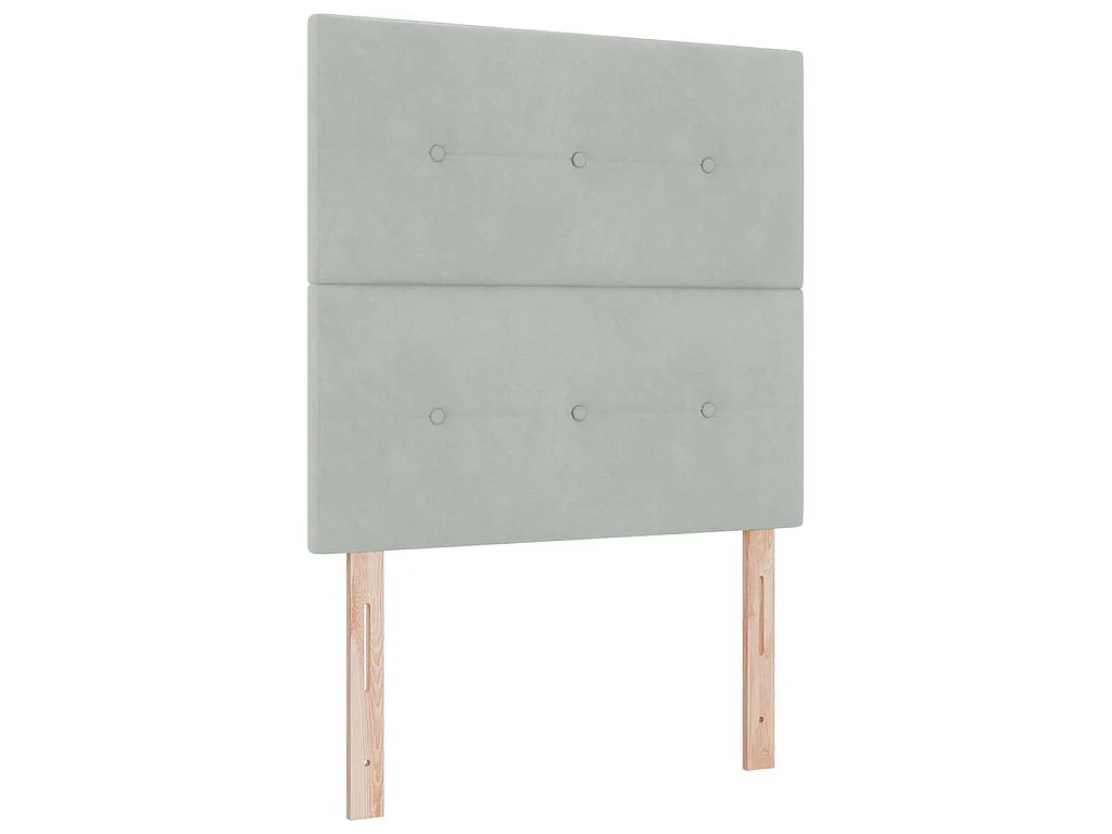 Boxspringbed met hoofdeinde Lichtgrijs 90 x 190 cm Fluweel