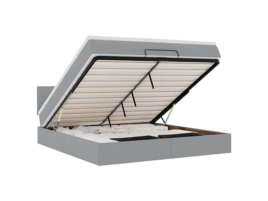 Ottoman bed met matras 180x200cm stof lichtgrijs