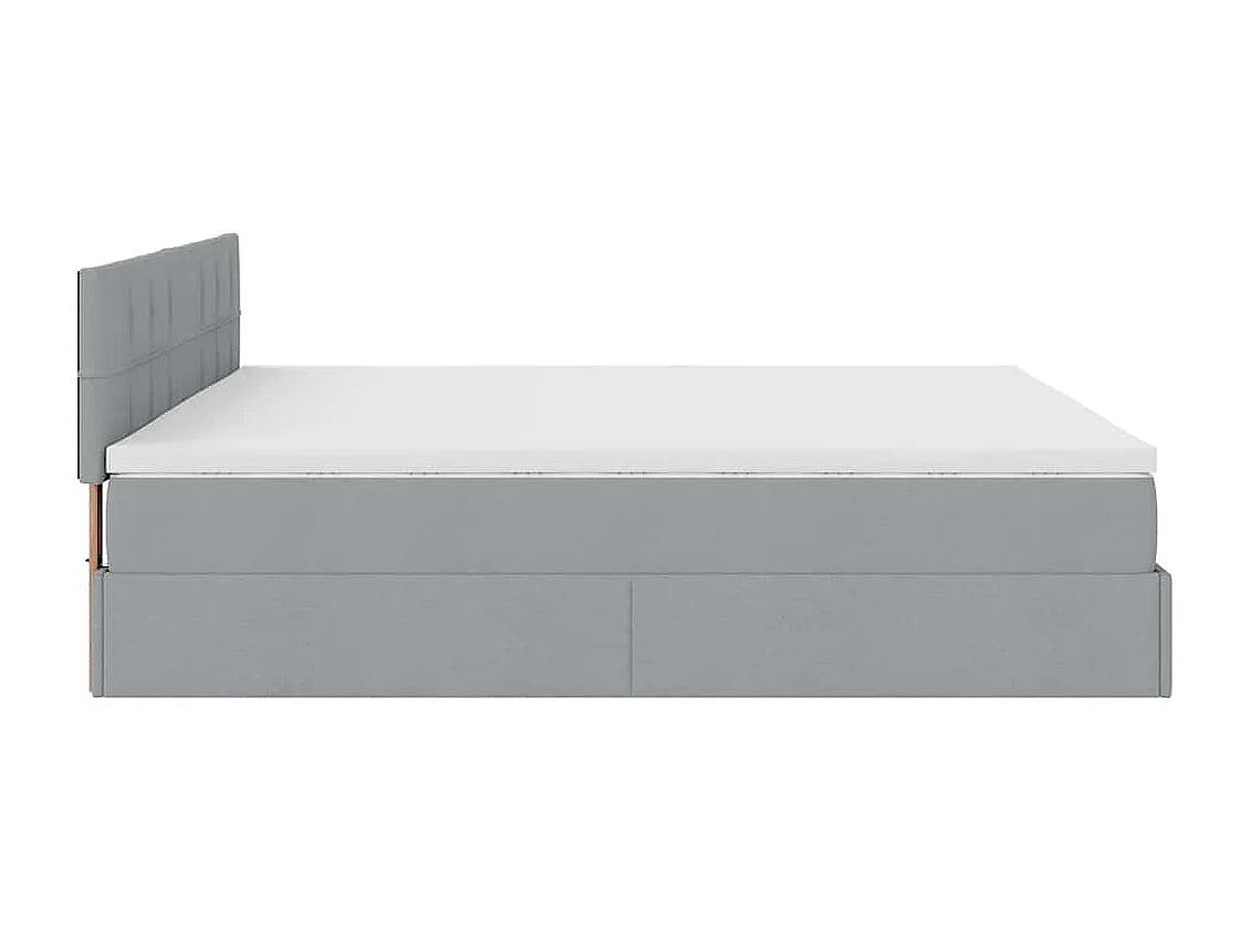 Ottoman bed met matras 180x200cm stof lichtgrijs