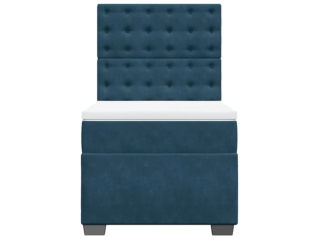 Boxspring met matras fluweel blauw 90x200 cm