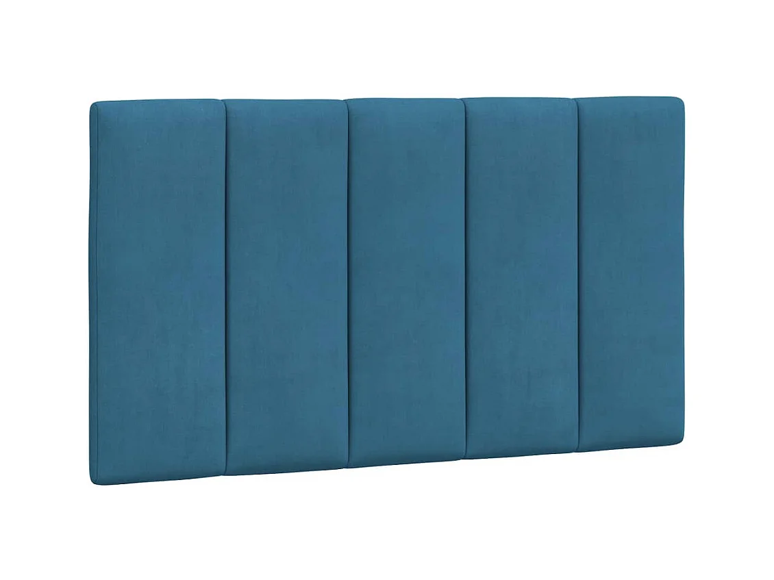 Lit avec matelas Hanko bleu 90x190 cm velours