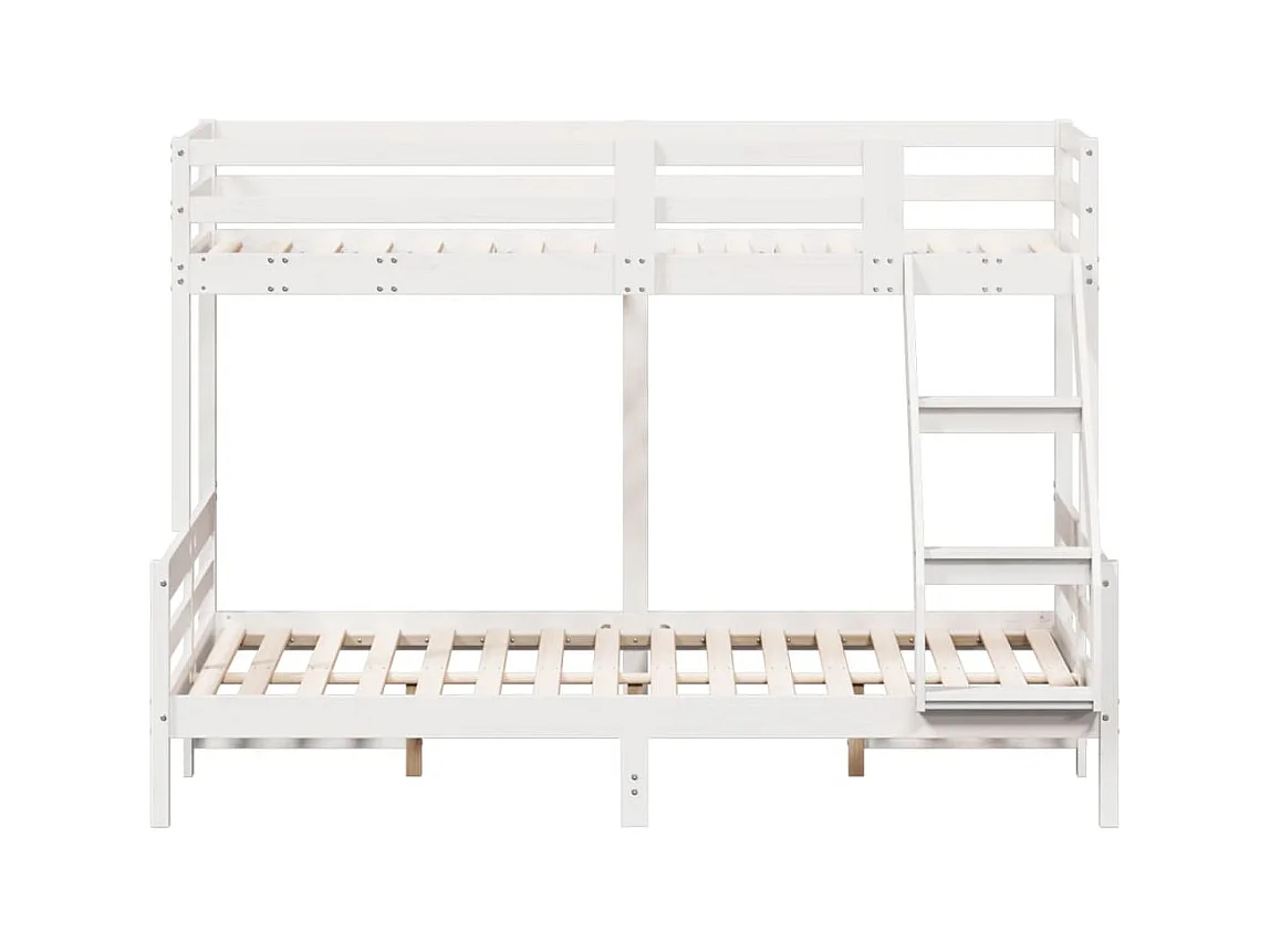 Etagenbett 90x200/140x200 cm Weiß Massivholz Kiefer