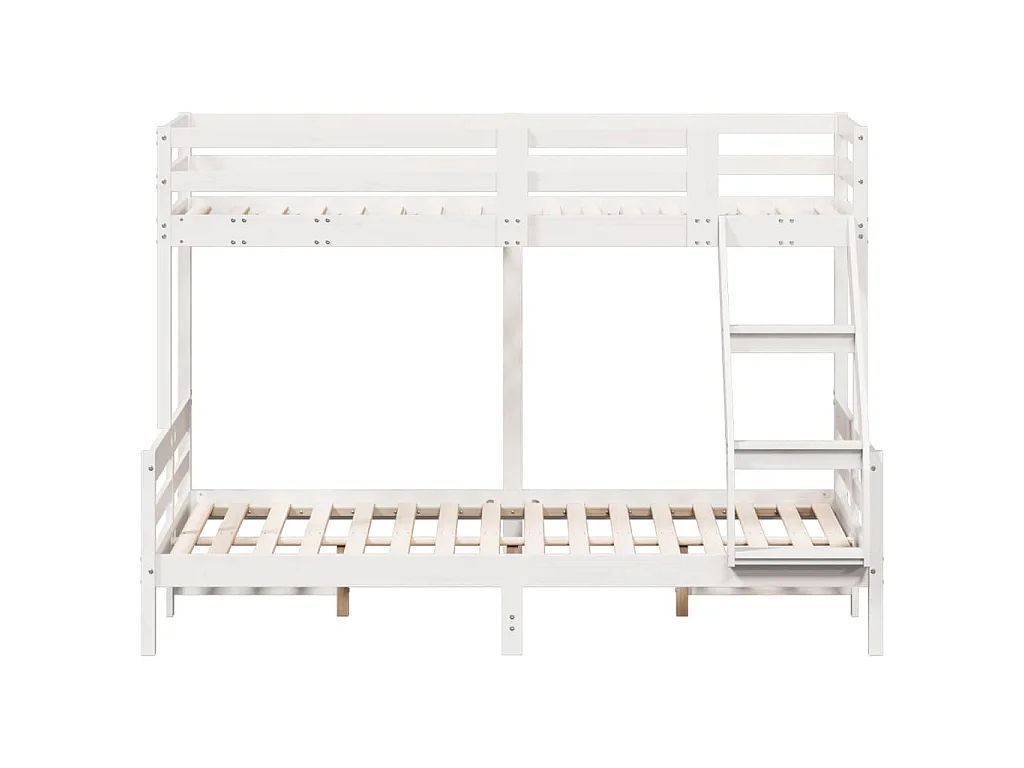 Lit superposé sans matelas 90x200/140x200 cm blanc bois massif